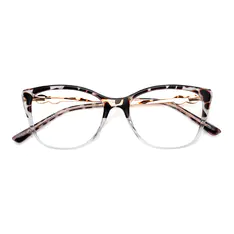 Geometric Ivory Tortoiseshell/Clear Eyeglasses