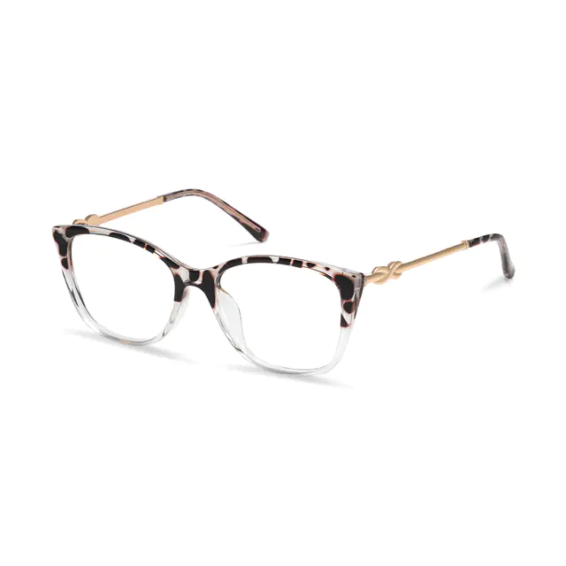 Geometric Ivory Tortoiseshell/Clear Eyeglasses