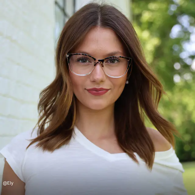 Cat-eye Ivory Tortoiseshell/Clear Eyeglasses