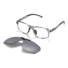Rectangle Gray Clip-On Sunglasses