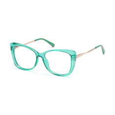 Square Transparent Green Eyeglasses