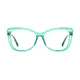 Square Transparent Green Eyeglasses