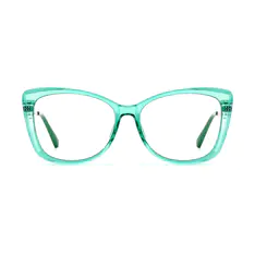 Square Transparent Green Eyeglasses