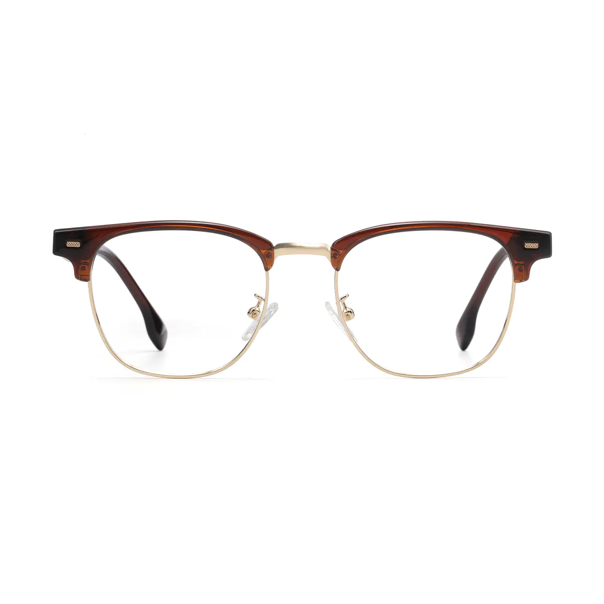Browline Transparent Brown Eyeglasses