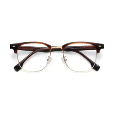 Browline Transparent Brown Eyeglasses