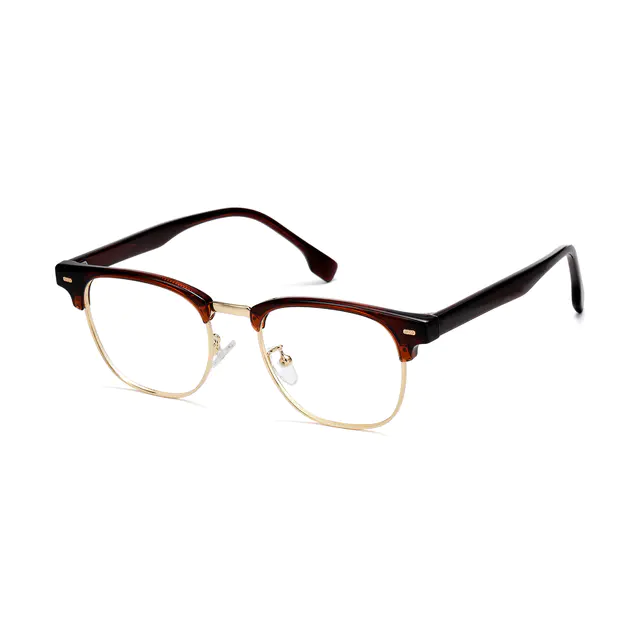 Browline Transparent Brown Eyeglasses