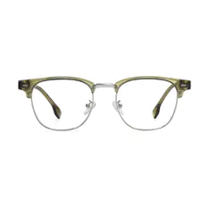 Browline Transparent Green Eyeglasses