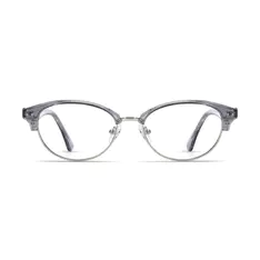 Oval Transparent Gray Eyeglasses