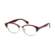 Oval Red Eyeglasses