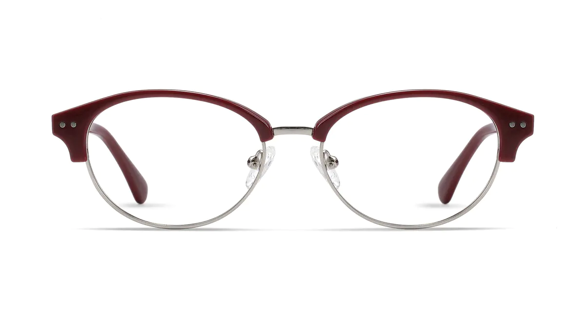 Oval Red Eyeglasses