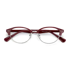 Oval Red Eyeglasses