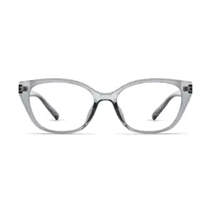 Geometric Transparent Gray Eyeglasses