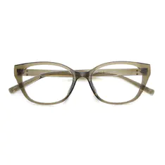 Geometric Transparent Green Eyeglasses