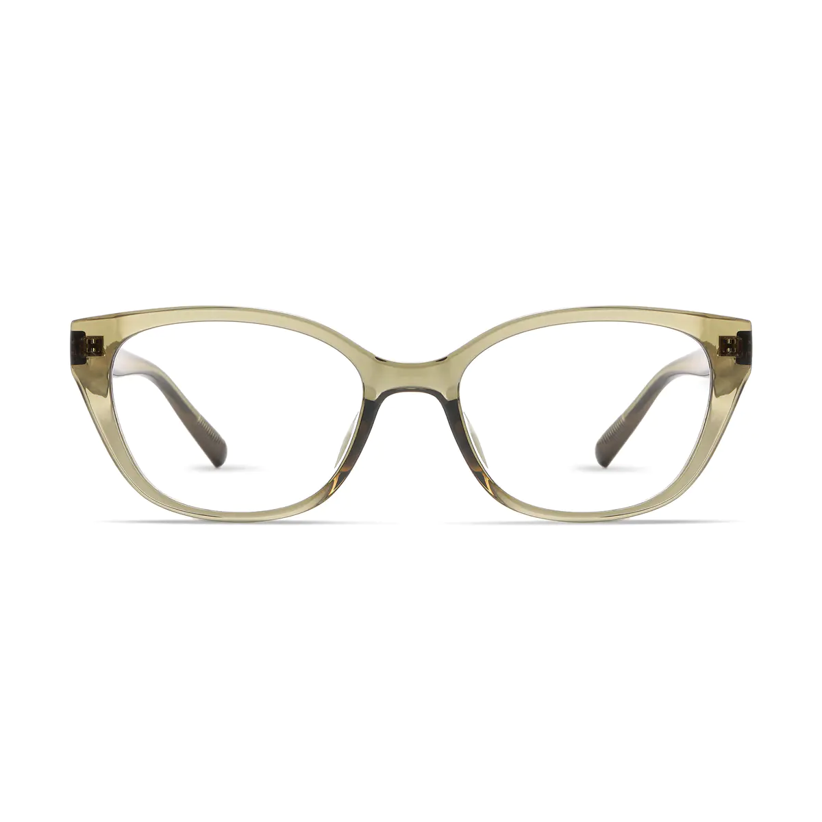 Geometric Transparent Green Eyeglasses