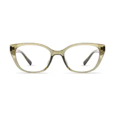Geometric Transparent Green Eyeglasses