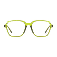 Square Transparent Green Eyeglasses
