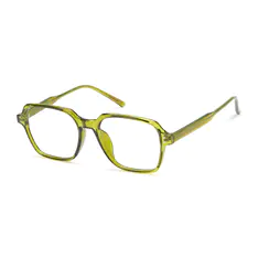 Square Transparent Green Eyeglasses