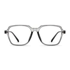 Square Transparent Gray Eyeglasses