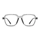 Square Transparent Gray Eyeglasses
