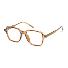 Square Transparent Brown Eyeglasses