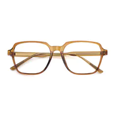 Square Transparent Brown Eyeglasses