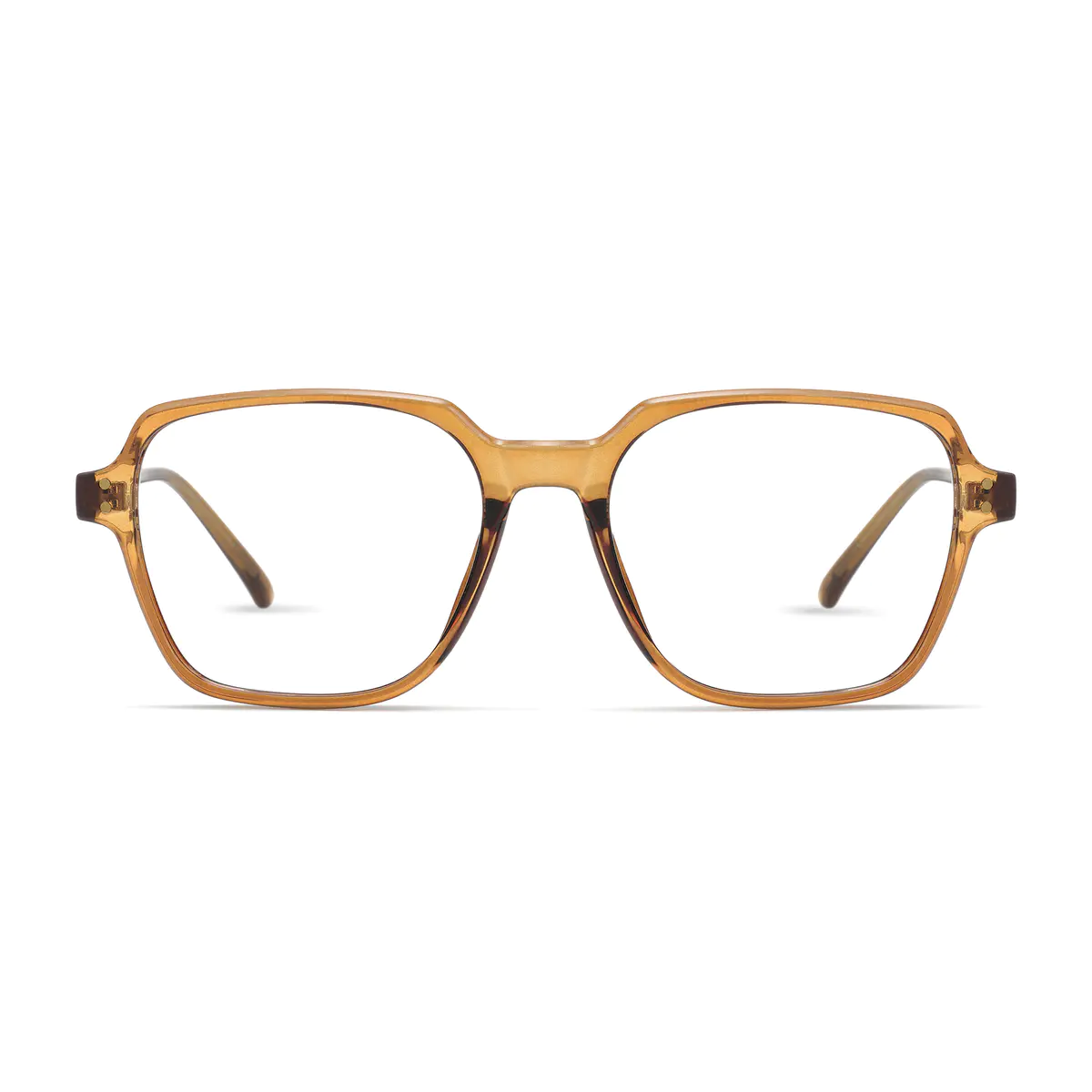 Square Transparent Brown Eyeglasses