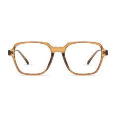 Square Transparent Brown Eyeglasses
