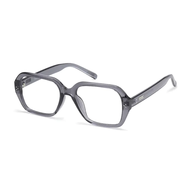 Square Transparent Gray Eyeglasses