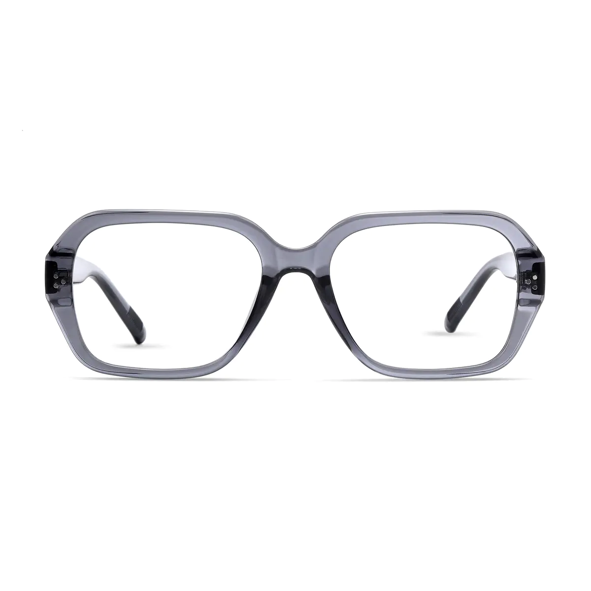 Square Transparent Gray Eyeglasses