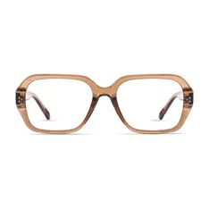 Square Transparent Brown Eyeglasses