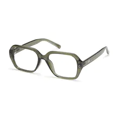 Square Transparent Green Eyeglasses