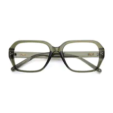 Square Transparent Green Eyeglasses