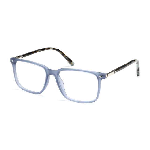 Rectangle Transparent Blue Eyeglasses