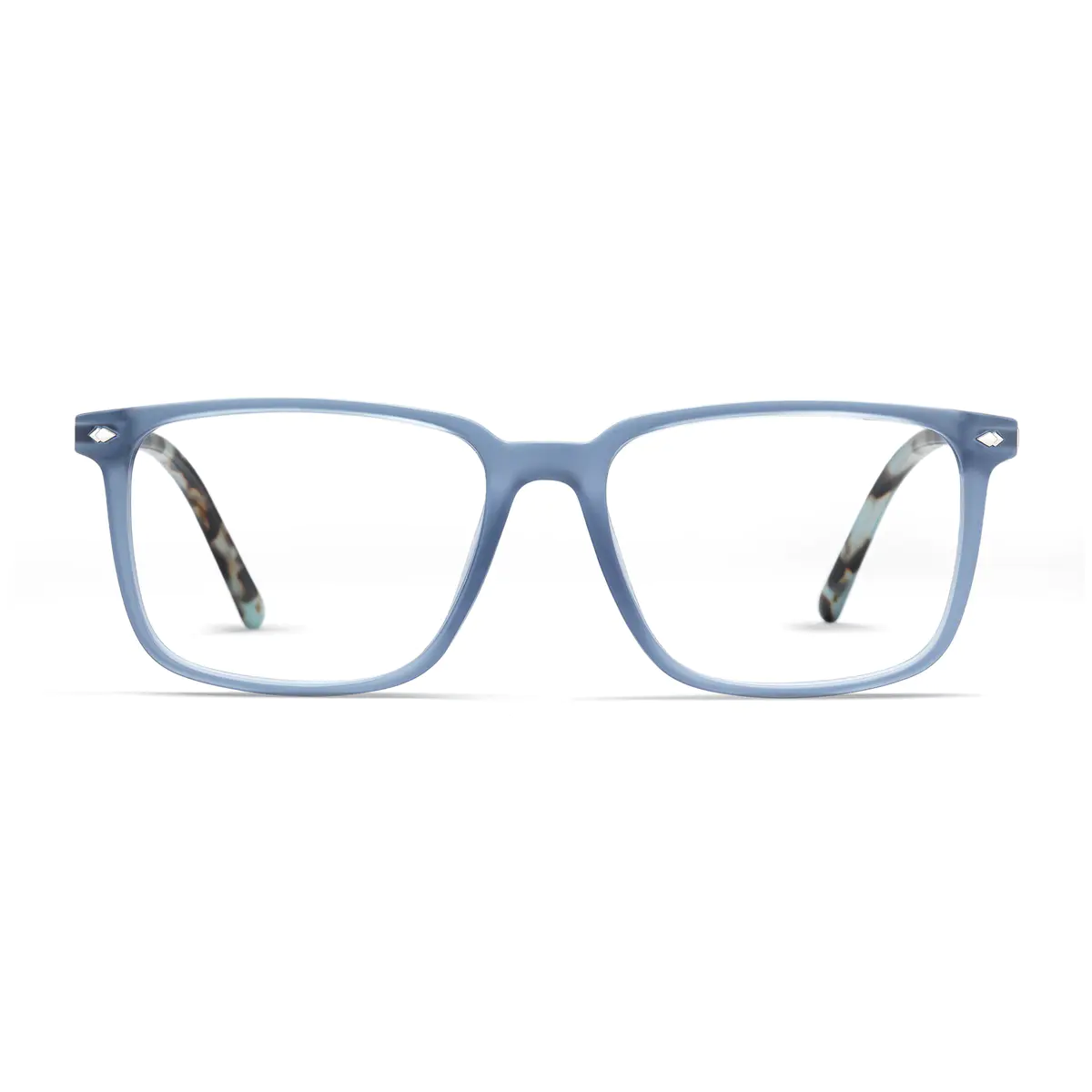 Rectangle Transparent Blue Eyeglasses