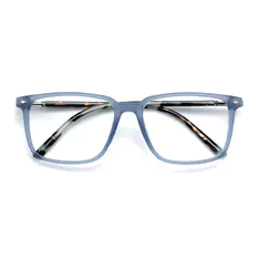 Rectangle Transparent Blue Eyeglasses