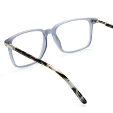 Rectangle Transparent Blue Eyeglasses