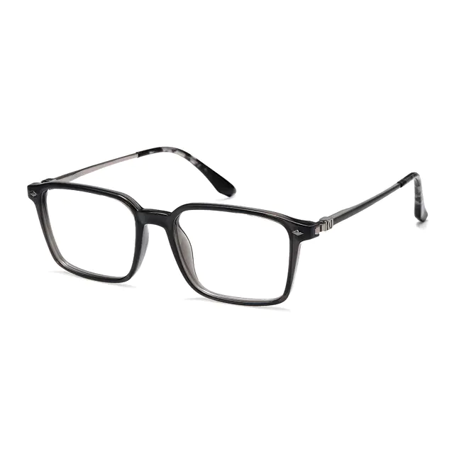 Rectangle Transparent Gray Eyeglasses