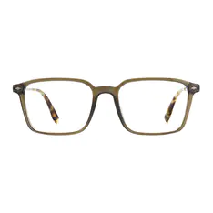 Rectangle Olive Brown Eyeglasses