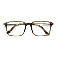 Rectangle Olive Brown Eyeglasses