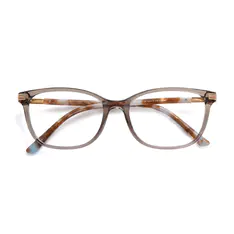 Rectangle Transparent Brown Eyeglasses