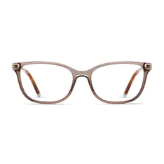 Rectangle Transparent Brown Eyeglasses