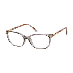 Rectangle Transparent Brown Eyeglasses