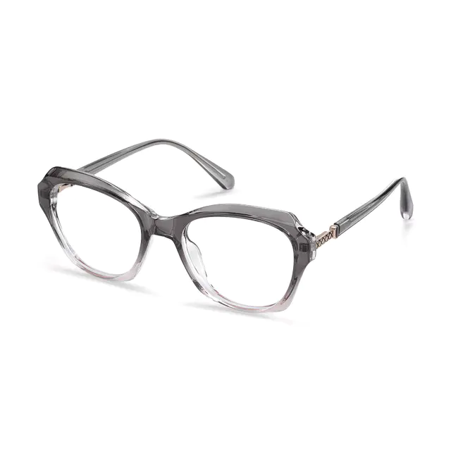 Cat-eye Gradient Gray Eyeglasses