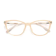Cat-eye Transparent Beige Eyeglasses