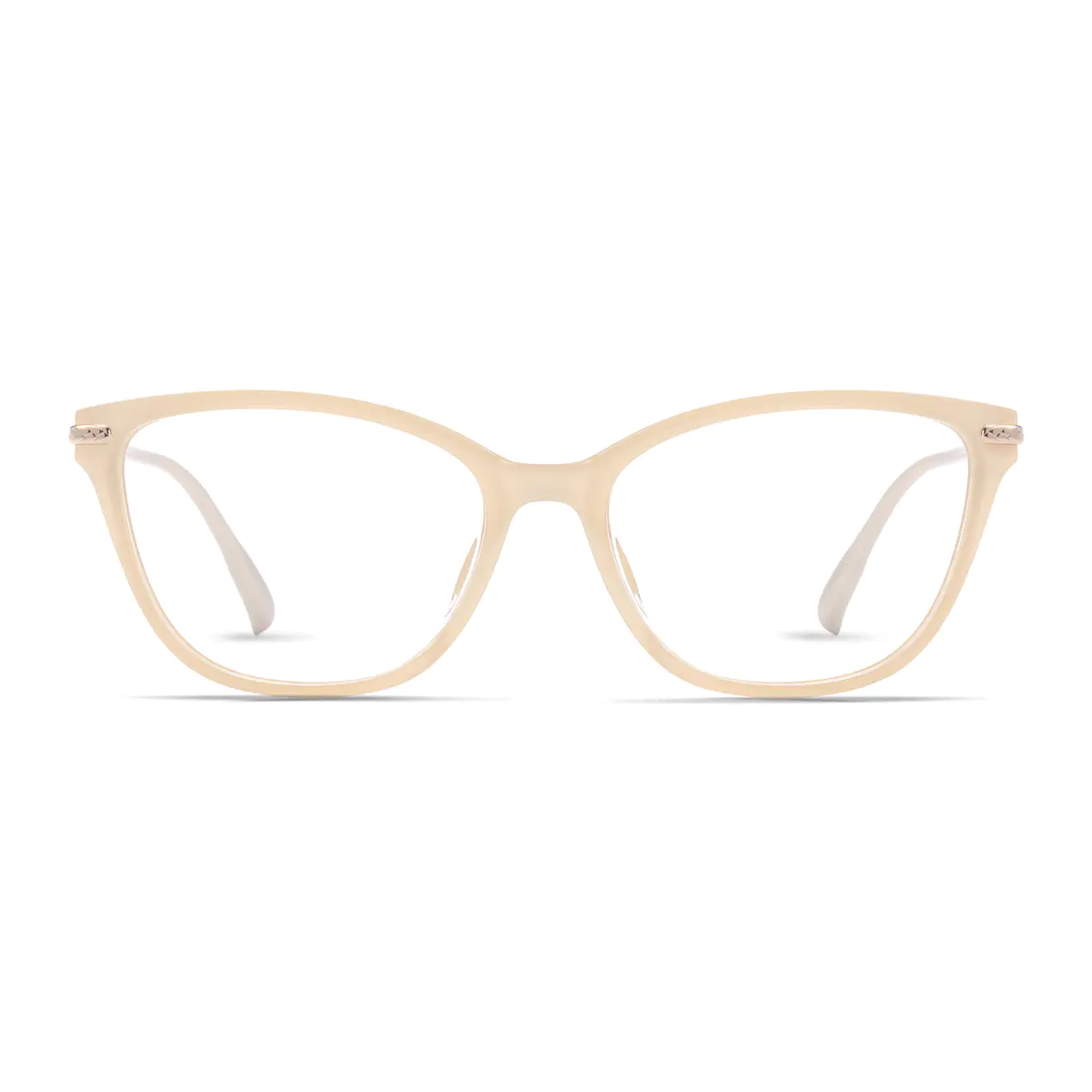 Cat-eye Transparent Beige Eyeglasses