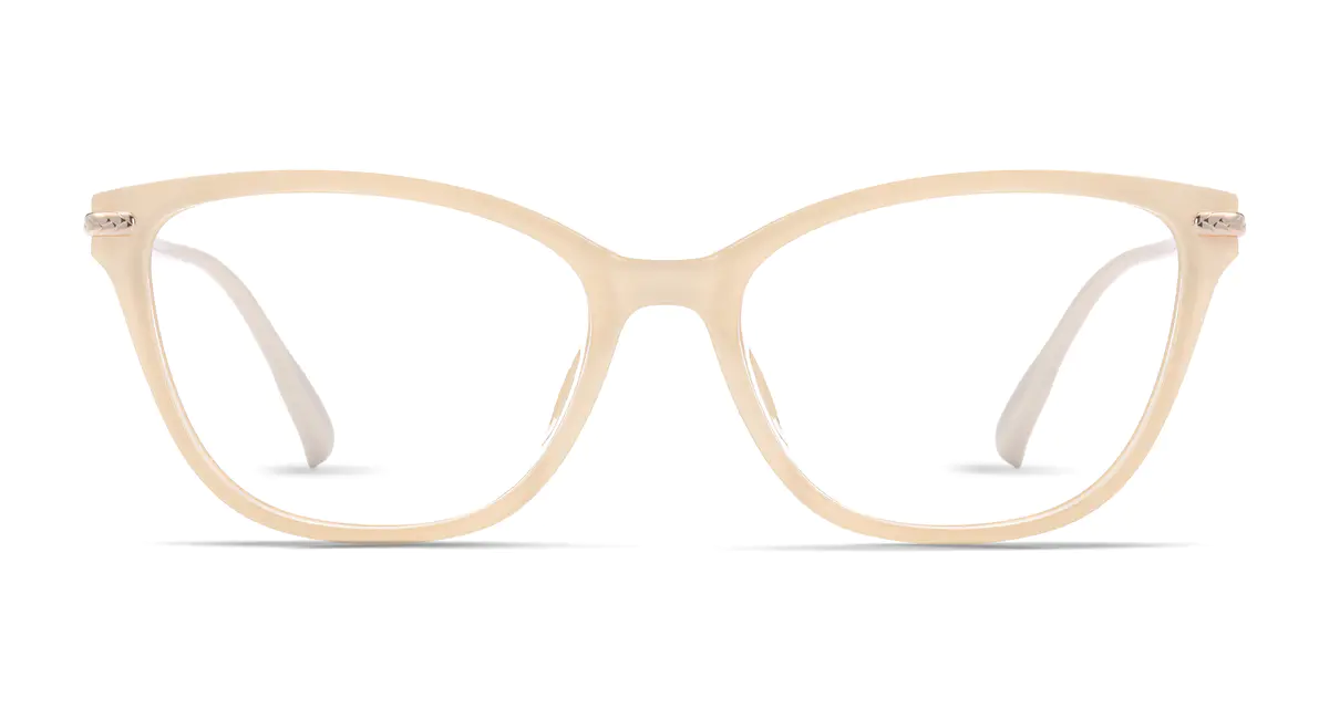 Cat-eye Transparent Beige Eyeglasses