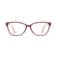 Oval Transparent Red Eyeglasses