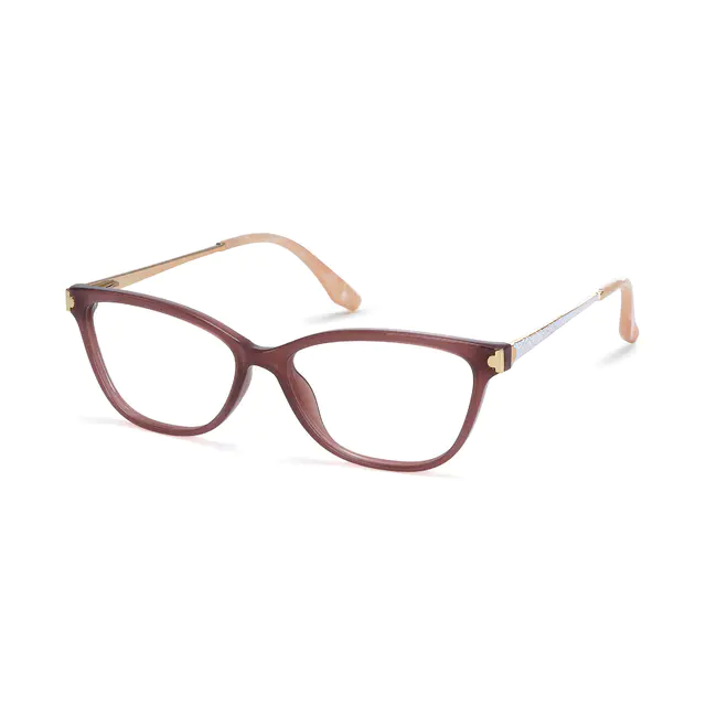 Oval Transparent Red Eyeglasses