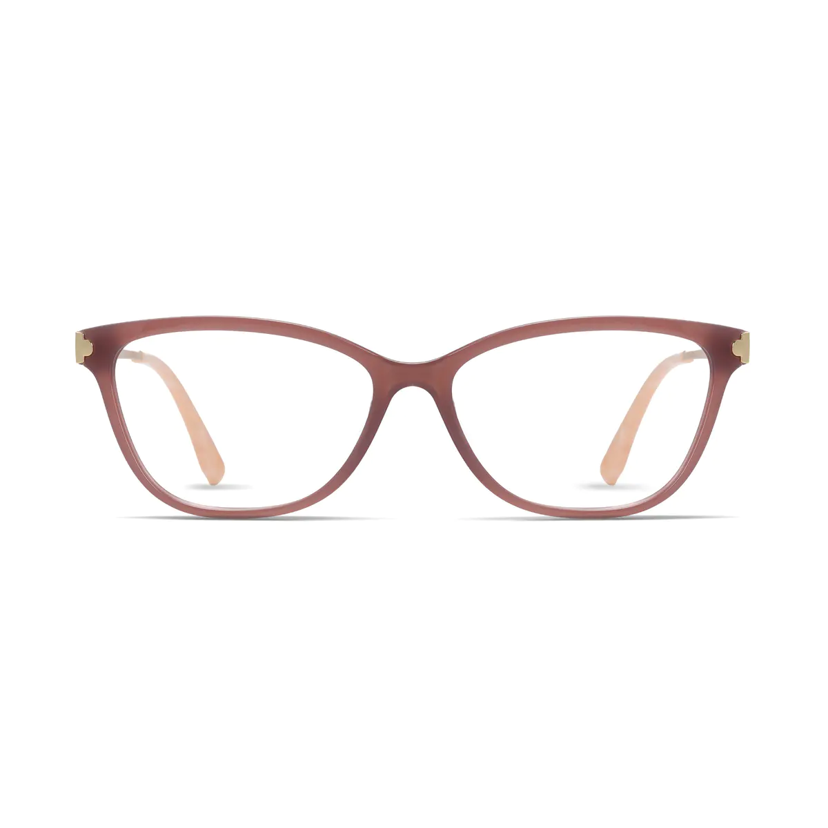 Oval Transparent Red Eyeglasses