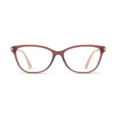 Oval Transparent Red Eyeglasses